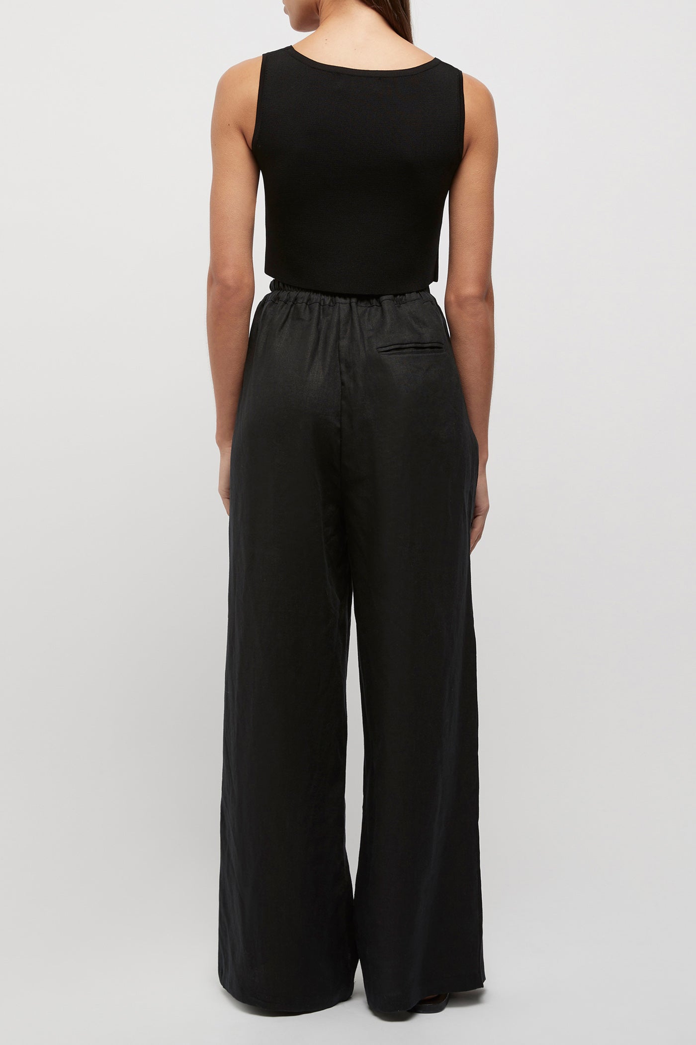 The Linen Wideleg Split Trouser