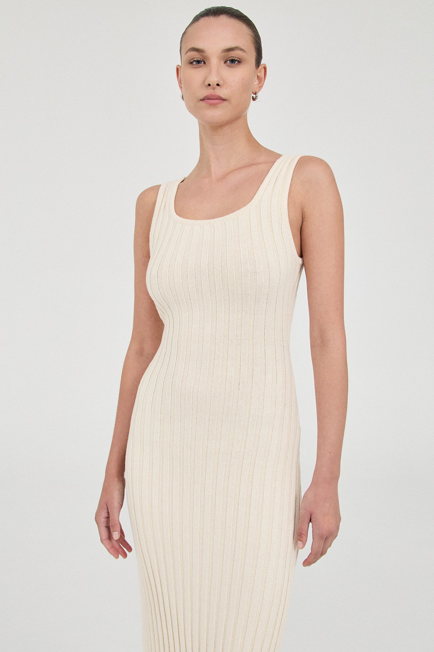 The Cotton Rib Square-Neck Dress