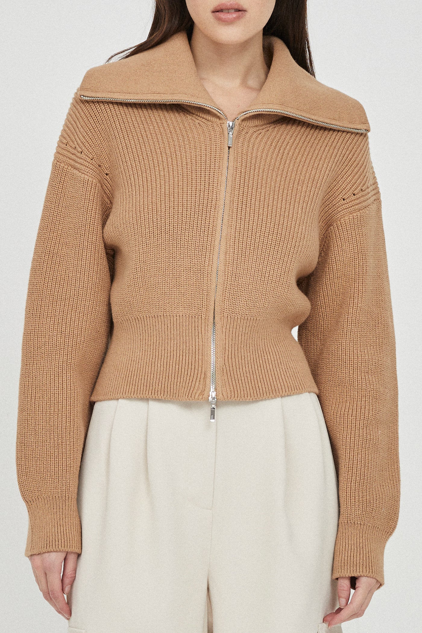 The Cotton Double Zip Cardigan