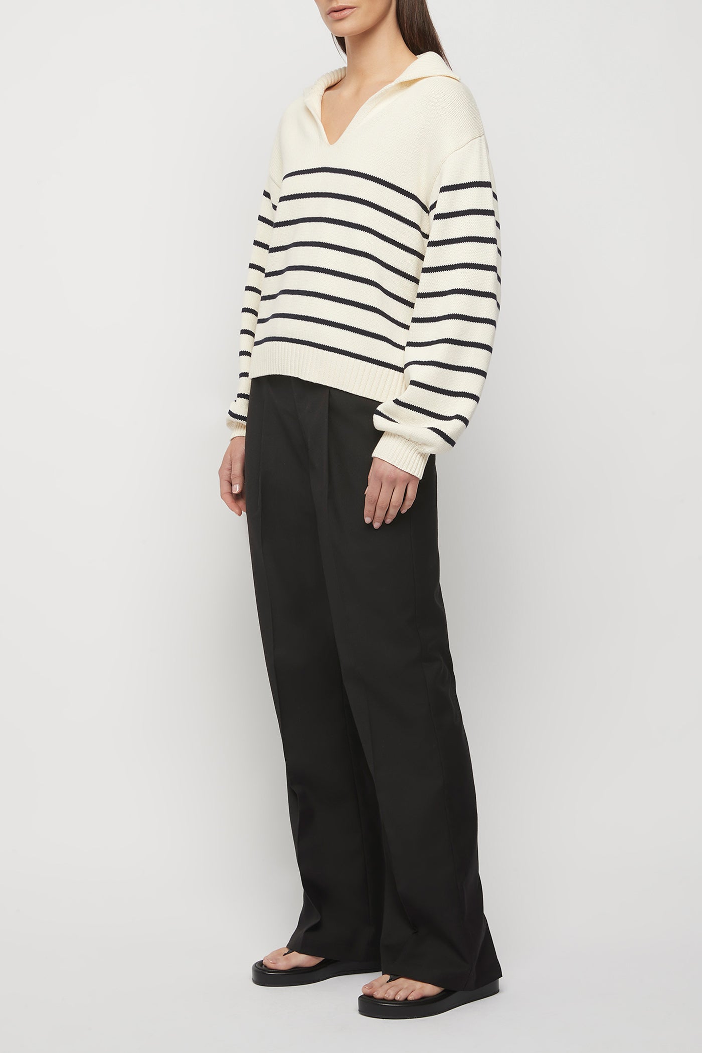 The Cotton Striped Polo Knit