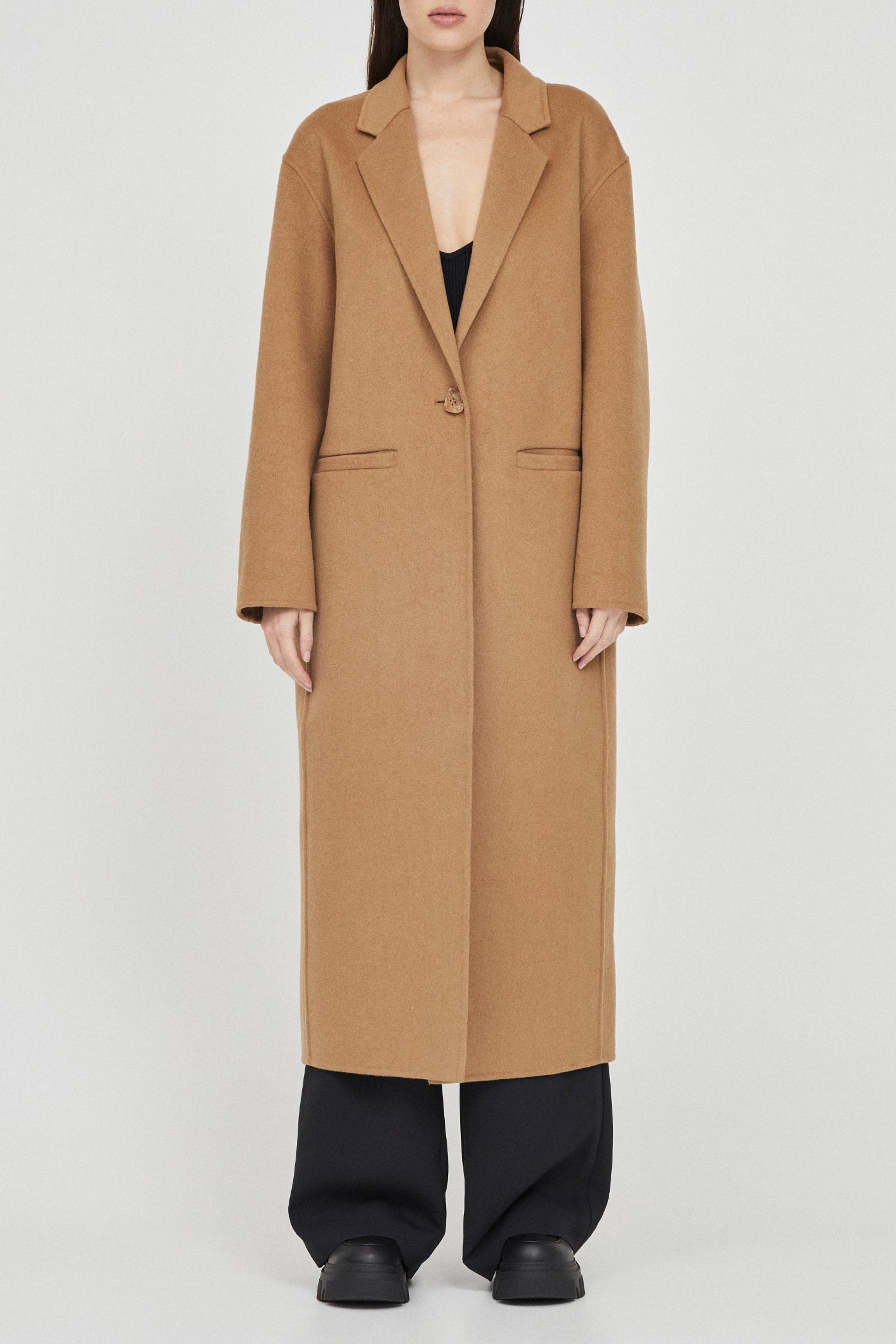 The Double Faced Button Wool Coat