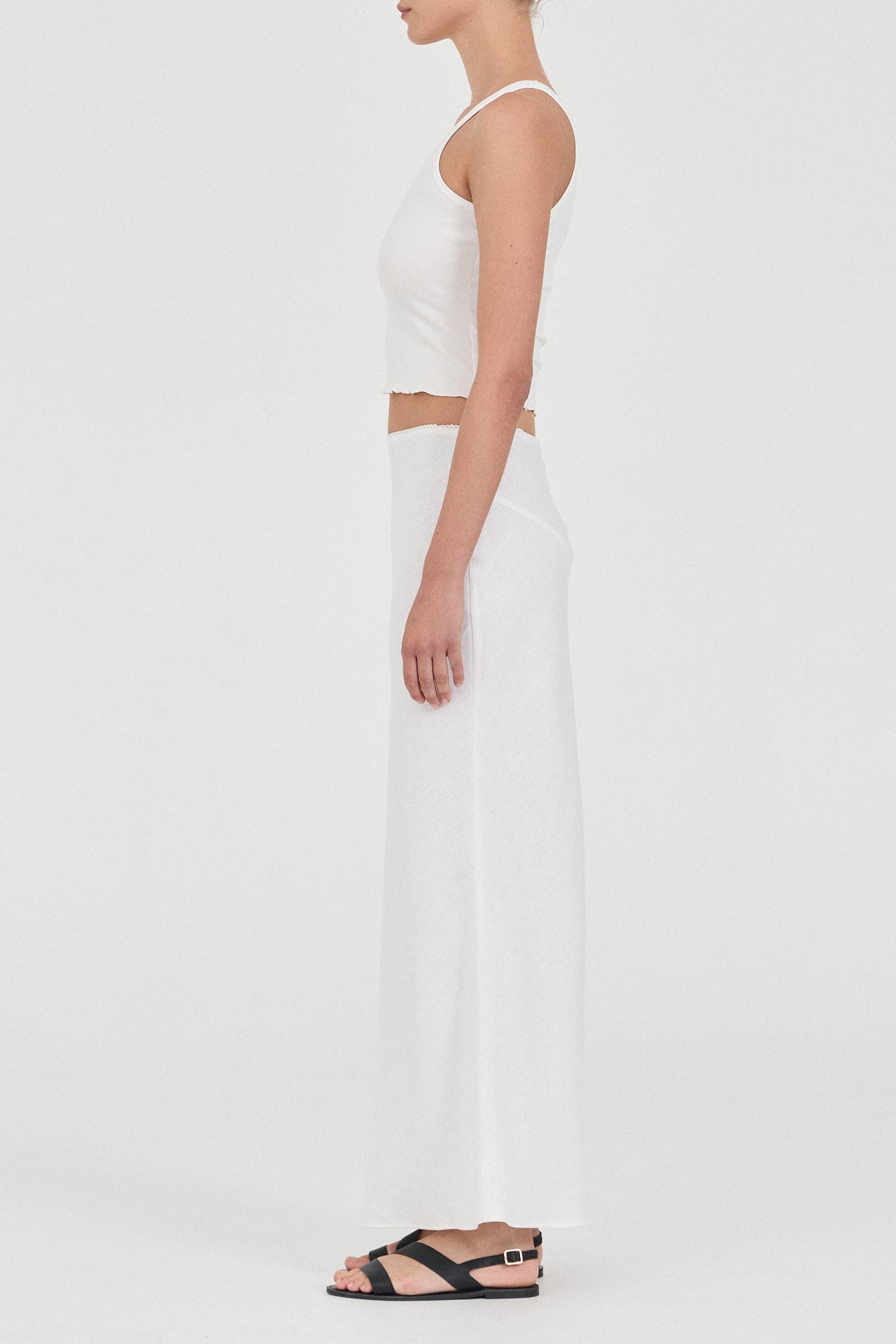 The Linen Bias Trim Skirt