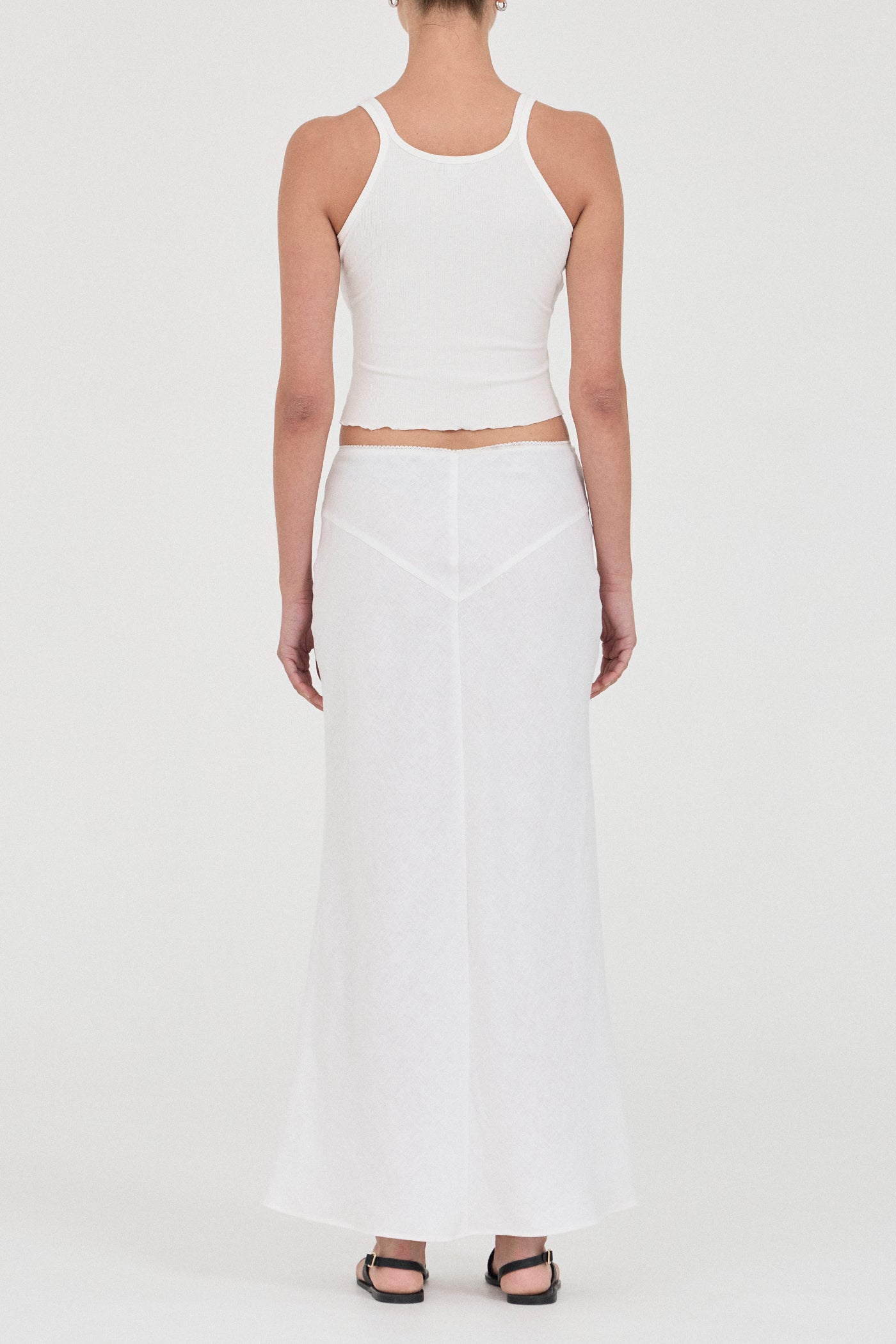 The Linen Bias Trim Skirt